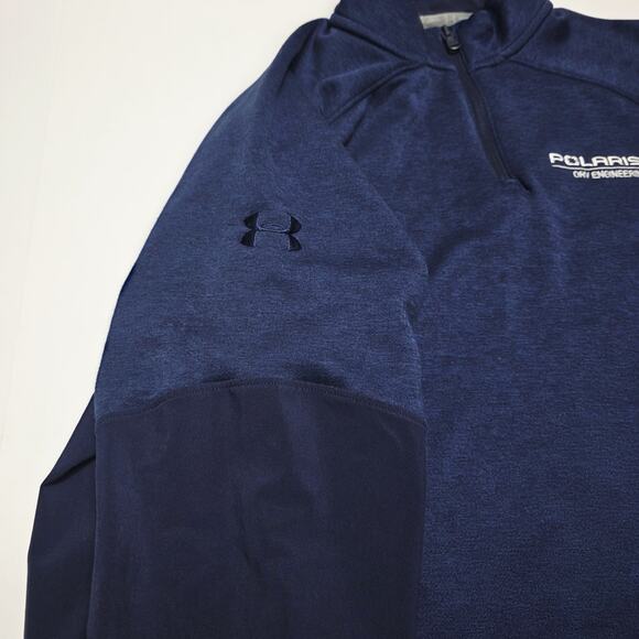 Polaris Logo Men's Tech Quarter-Zip Bundle Grey/Blue Under Armour Size Medium - Picture 9 of 11